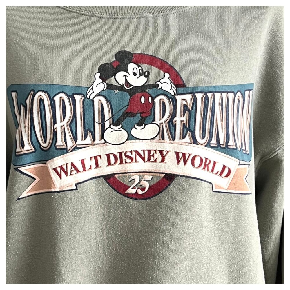 VTG Walt Disney World Sweatshirt Reunion 25th Anniversary‎ Mickey Mouse Size M